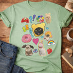 Cute Cats Sticker Collage T-Shirt
