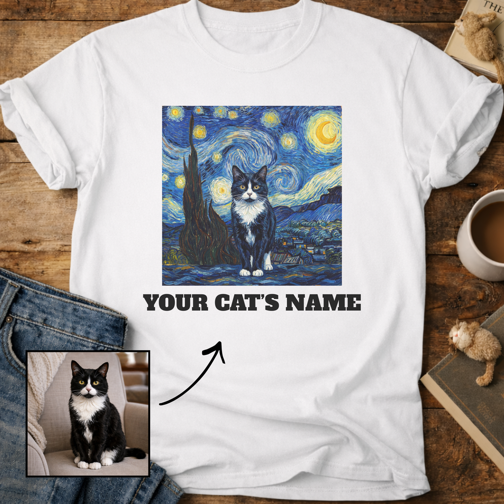 Personalized Starry Night Cat T-Shirt