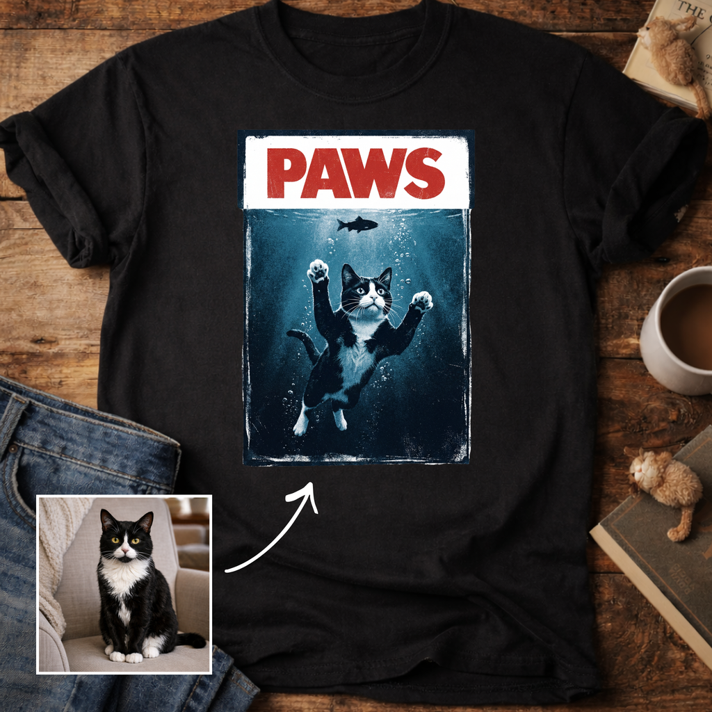 Personalized PAWS Cat T-Shirt