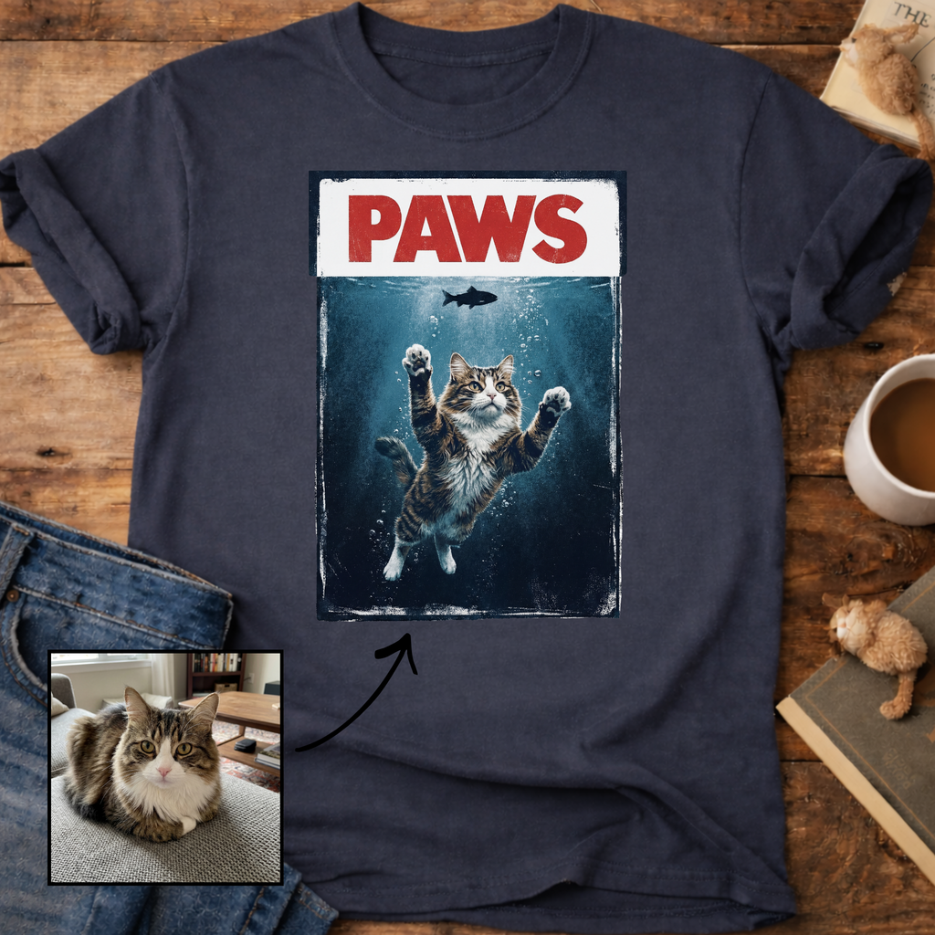 Personalized PAWS Cat T-Shirt