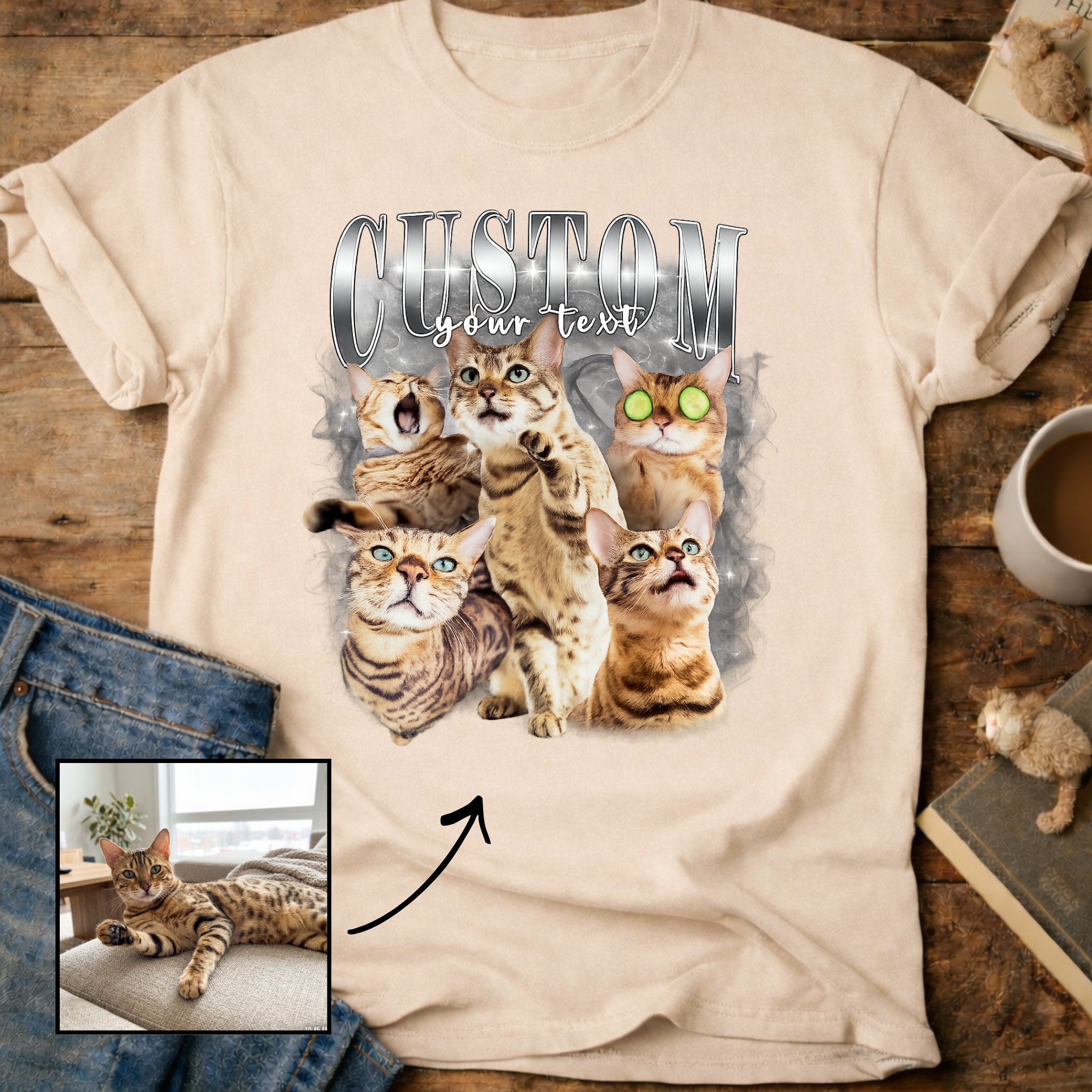 Personalized Cat Collage T-Shirt