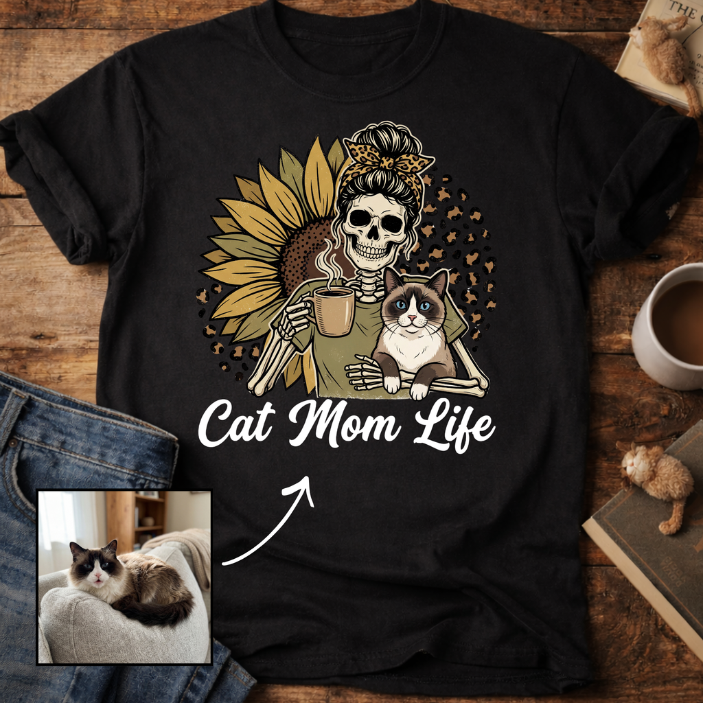 Cat Mom Life Personalized Cat T-Shirt