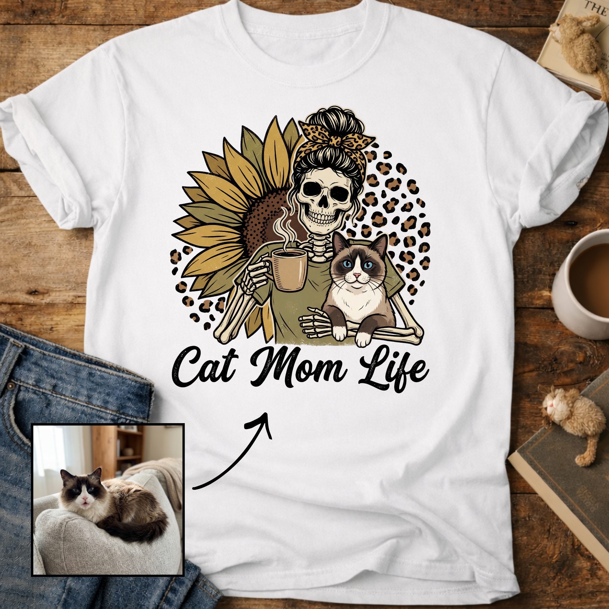 Cat Mom Life Personalized Cat T-Shirt