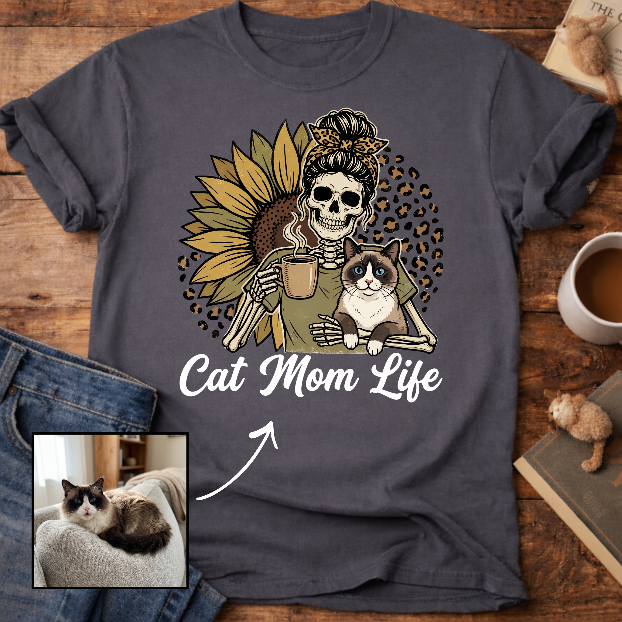 Cat Mom Life Personalized Cat T-Shirt