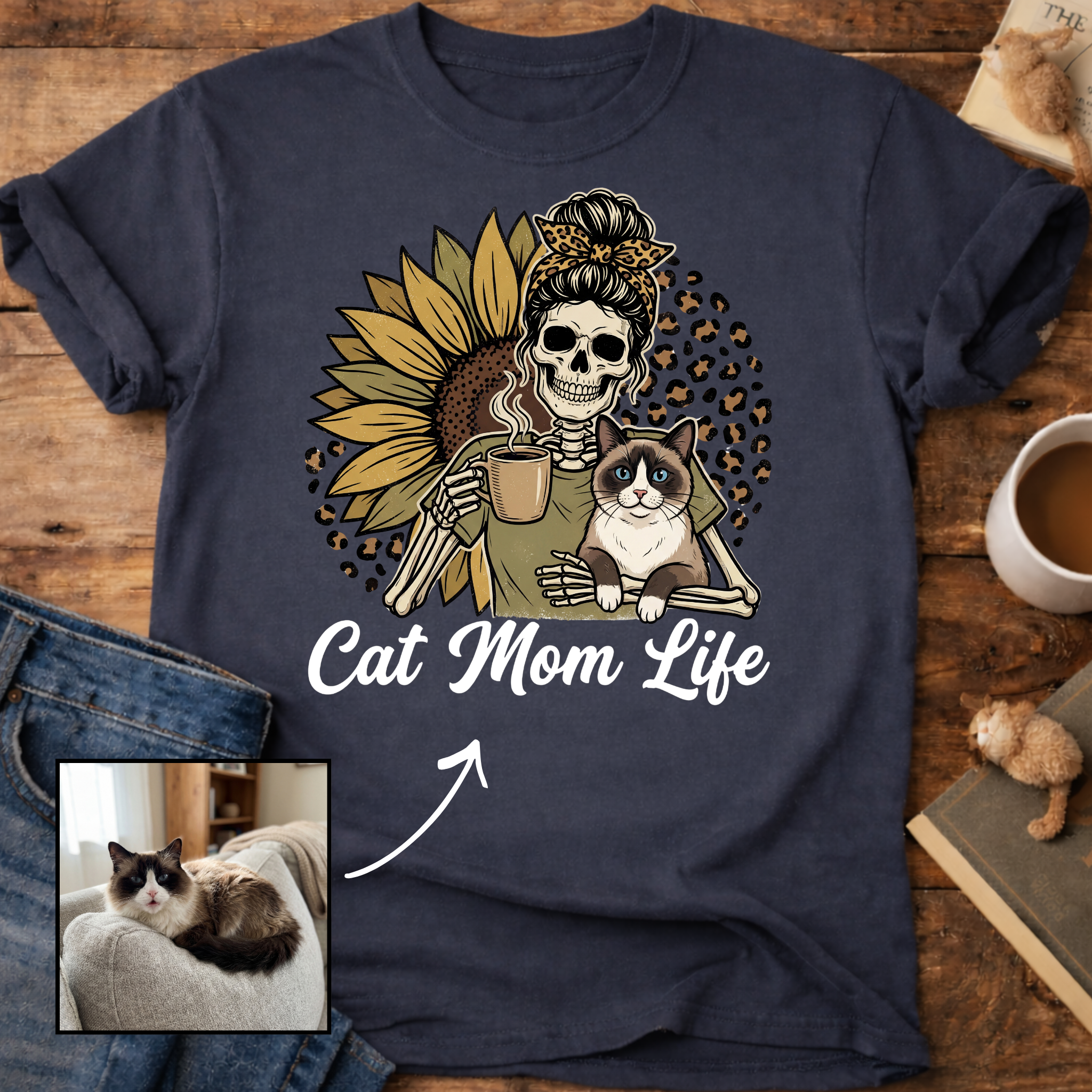 Cat Mom Life Personalized Cat T-Shirt