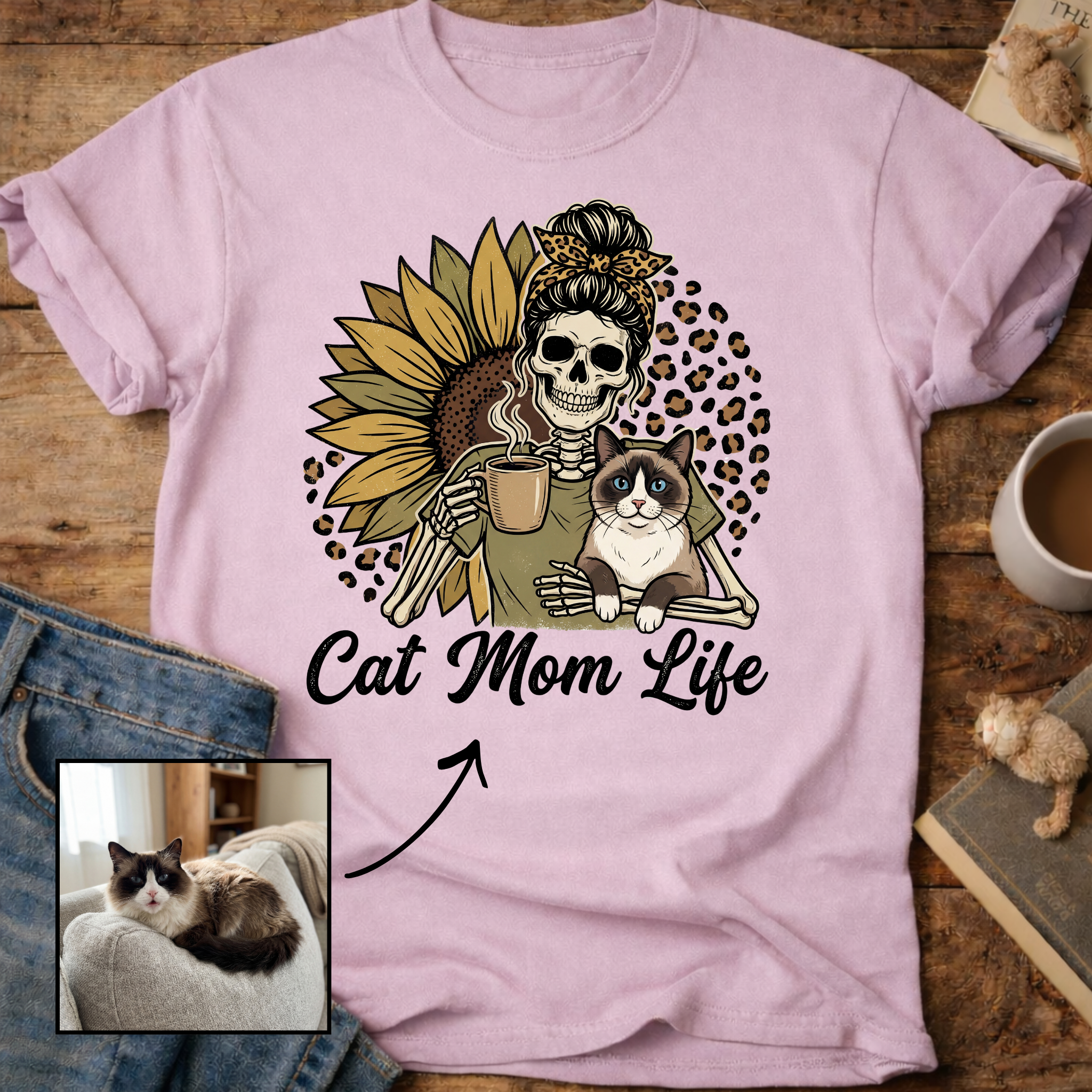 Cat Mom Life Personalized Cat T-Shirt