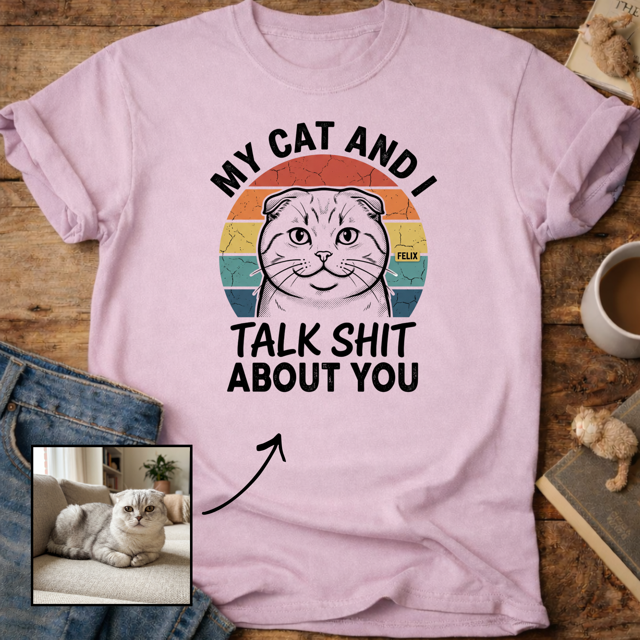 My Cat and I Talk  About You Personalized T-Shirt