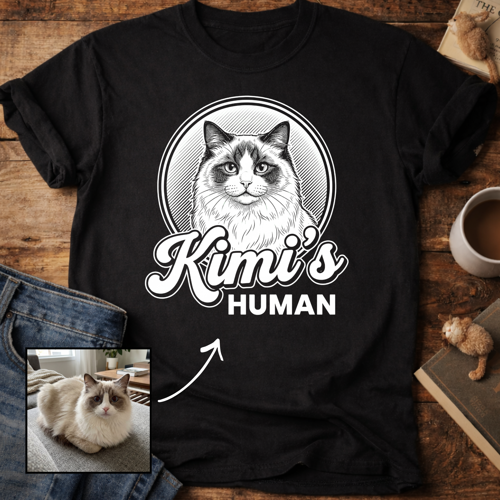 Personalized Cat's Human T-Shirt