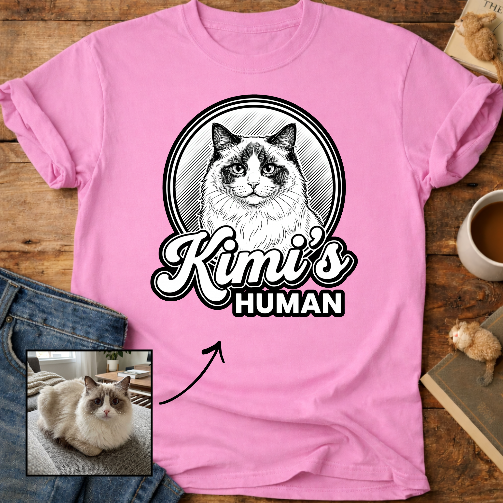 Personalized Cat's Human T-Shirt