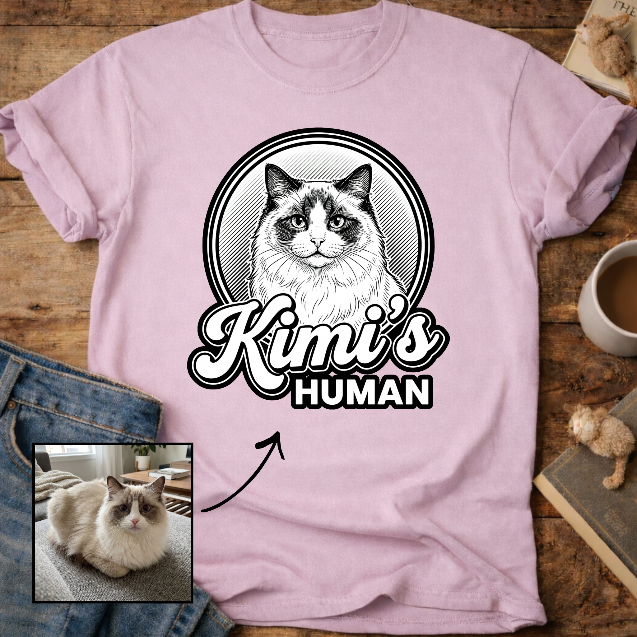 Personalized Cat's Human T-Shirt