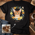 Floral Cat Design Customizable Personalized T-Shirt