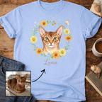 Floral Cat Design Customizable Personalized T-Shirt