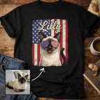 Personalized Patriotic Flag T-Shirt Cat Customizable