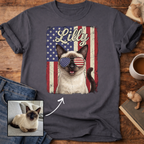 Personalized Patriotic Flag T-Shirt Cat Customizable