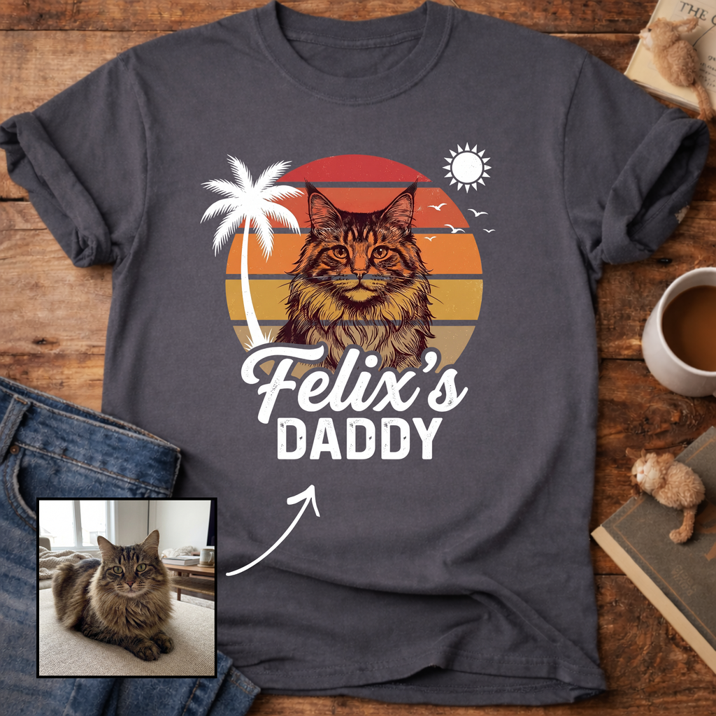 Personalized Custom Daddy Cat T-Shirt