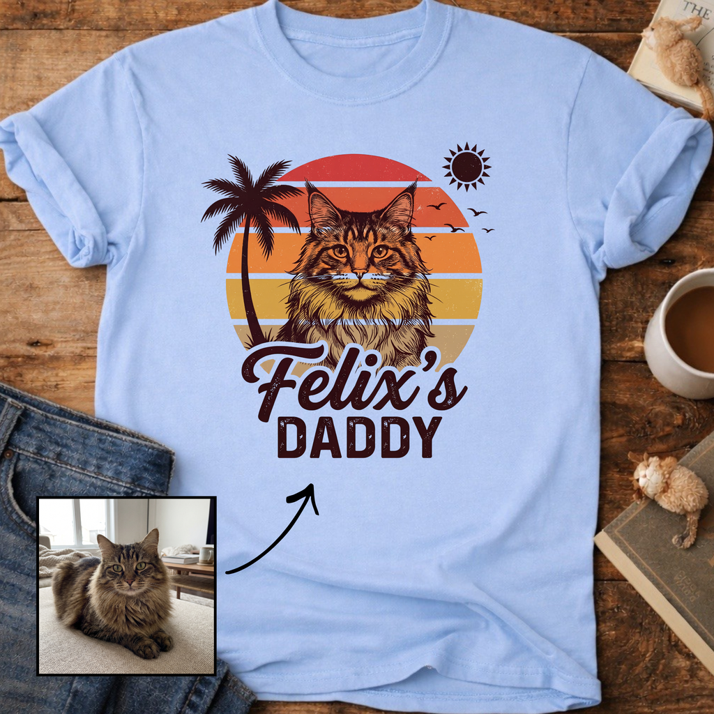 Personalized Custom Daddy Cat T-Shirt