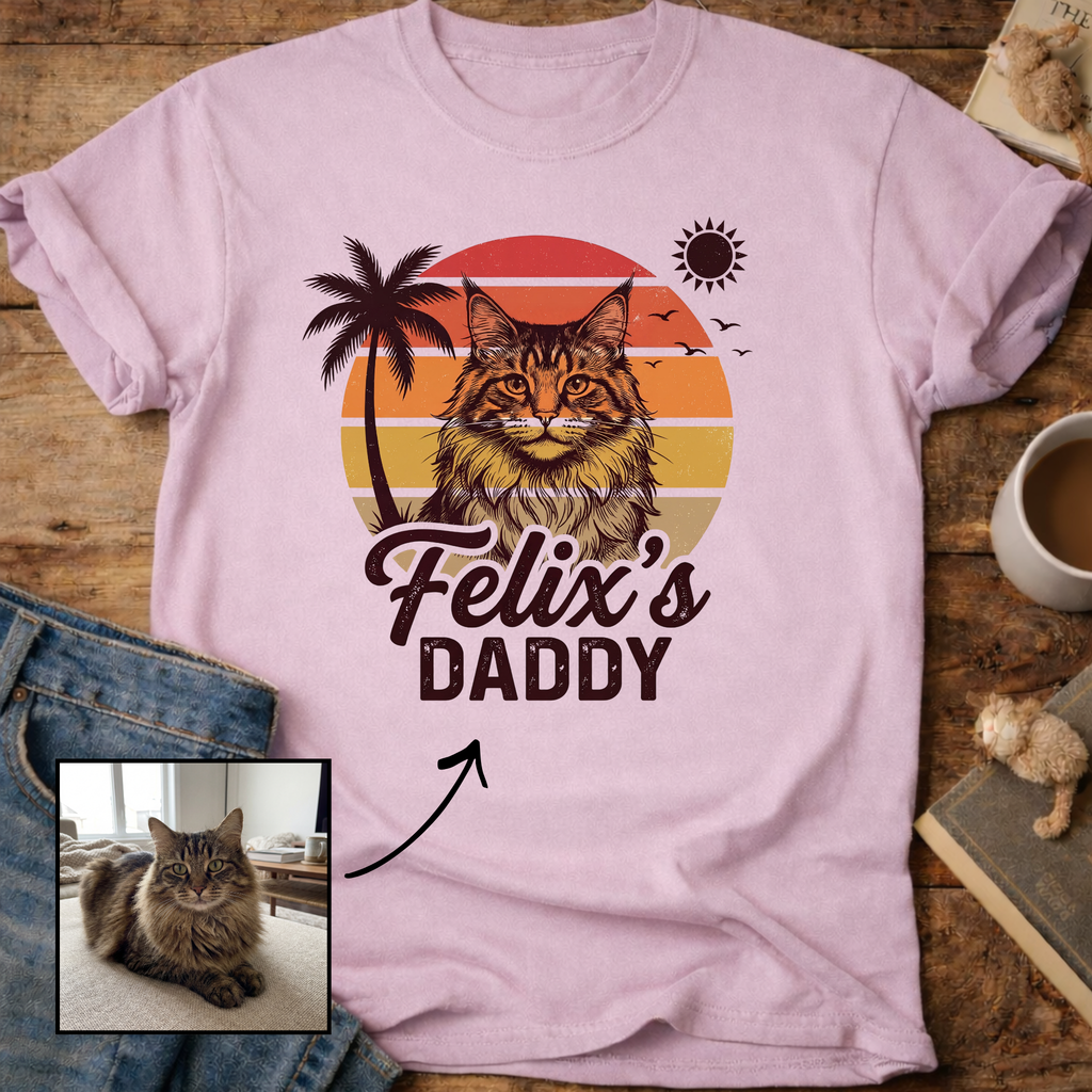 Personalized Custom Daddy Cat T-Shirt