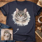 Watercolor Personalized Cat Portrait T-Shirt