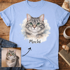 Watercolor Personalized Cat Portrait T-Shirt