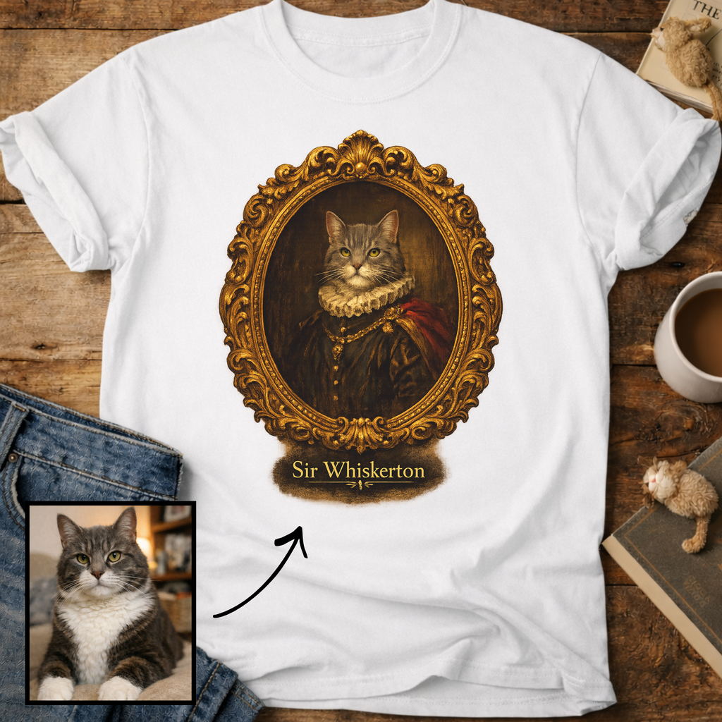Personalized Royal Cat Portrait T-Shirt