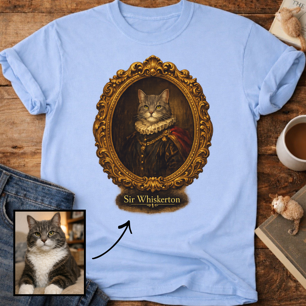Personalized Royal Cat Portrait T-Shirt