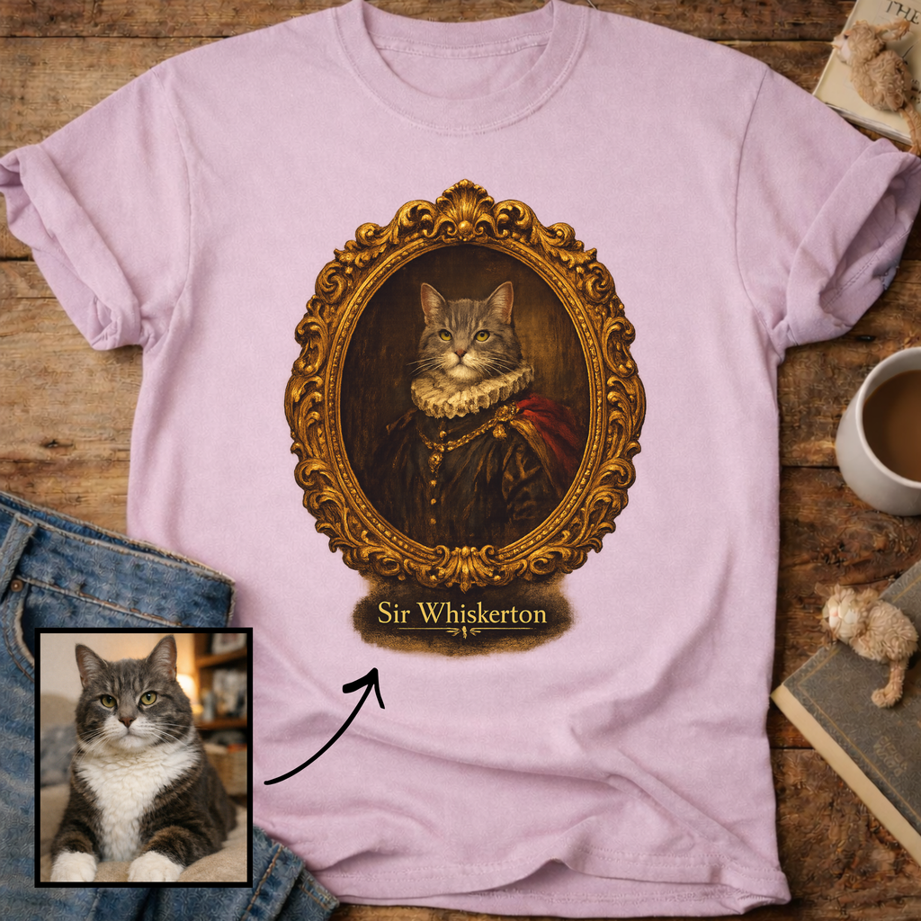 Personalized Royal Cat Portrait T-Shirt