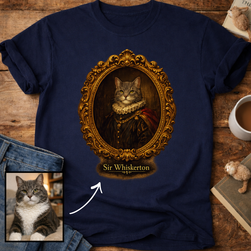 Personalized Royal Cat Portrait T-Shirt