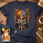 Personalized Medieval Knight Cat T-Shirt