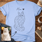 Personalized Cat Line Art T-Shirt