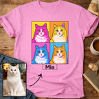Personalized Pop Art Cat T-Shirt