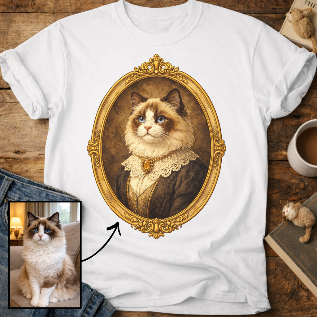 Victorian Heirloom Cat Portrait Personalized T-Shirt