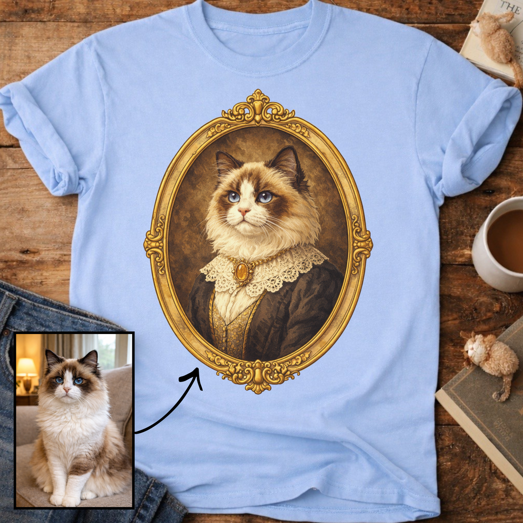 Victorian Heirloom Cat Portrait Personalized T-Shirt