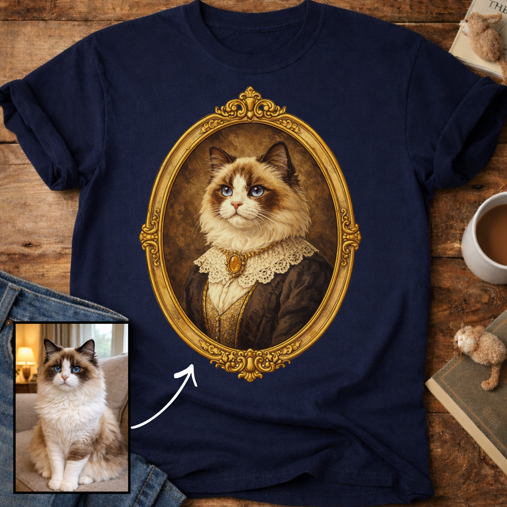 Victorian Heirloom Cat Portrait Personalized T-Shirt