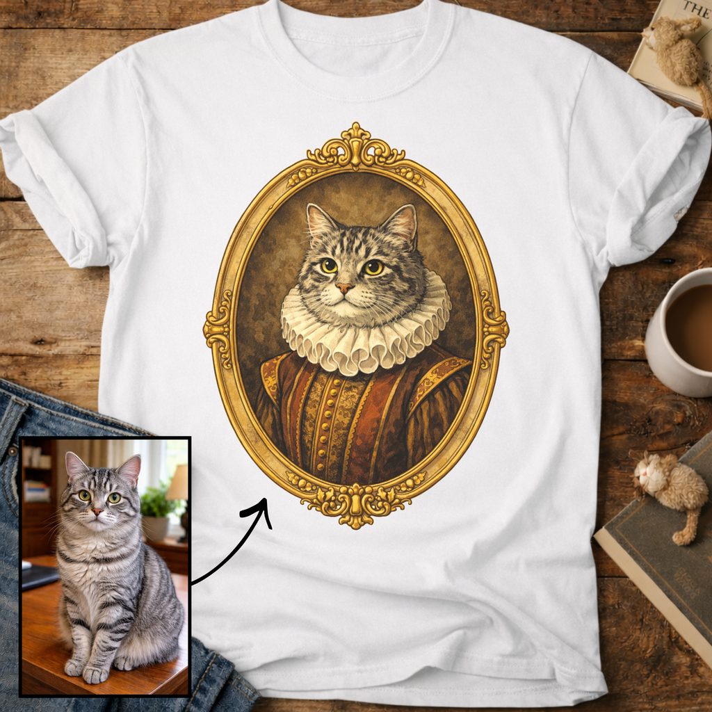 Renaissance Noble Cat Portrait Personalized T-Shirt