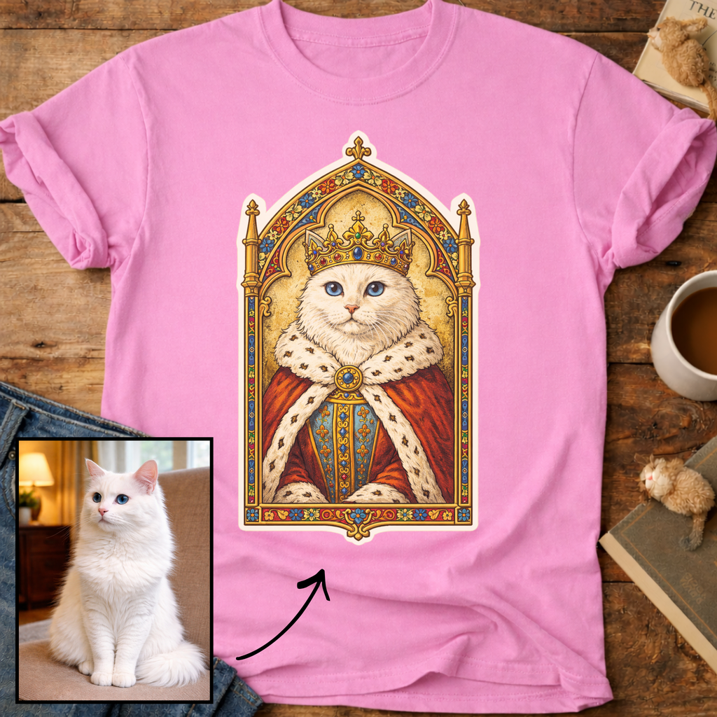 Medieval Cat Portrait Personalized T-Shirt