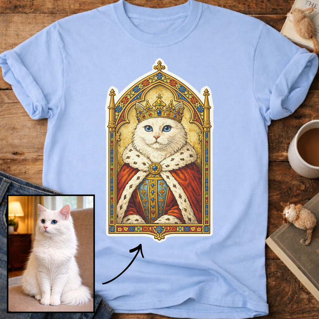 Medieval Cat Portrait Personalized T-Shirt