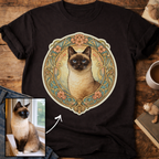 Art Nouveau Cat Portrait Personalized T-Shirt