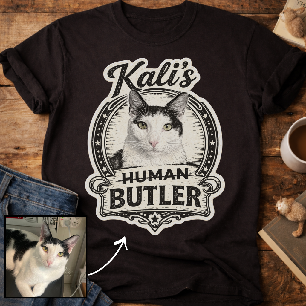 Cat's Human Butler Personalized Custom T-Shirt