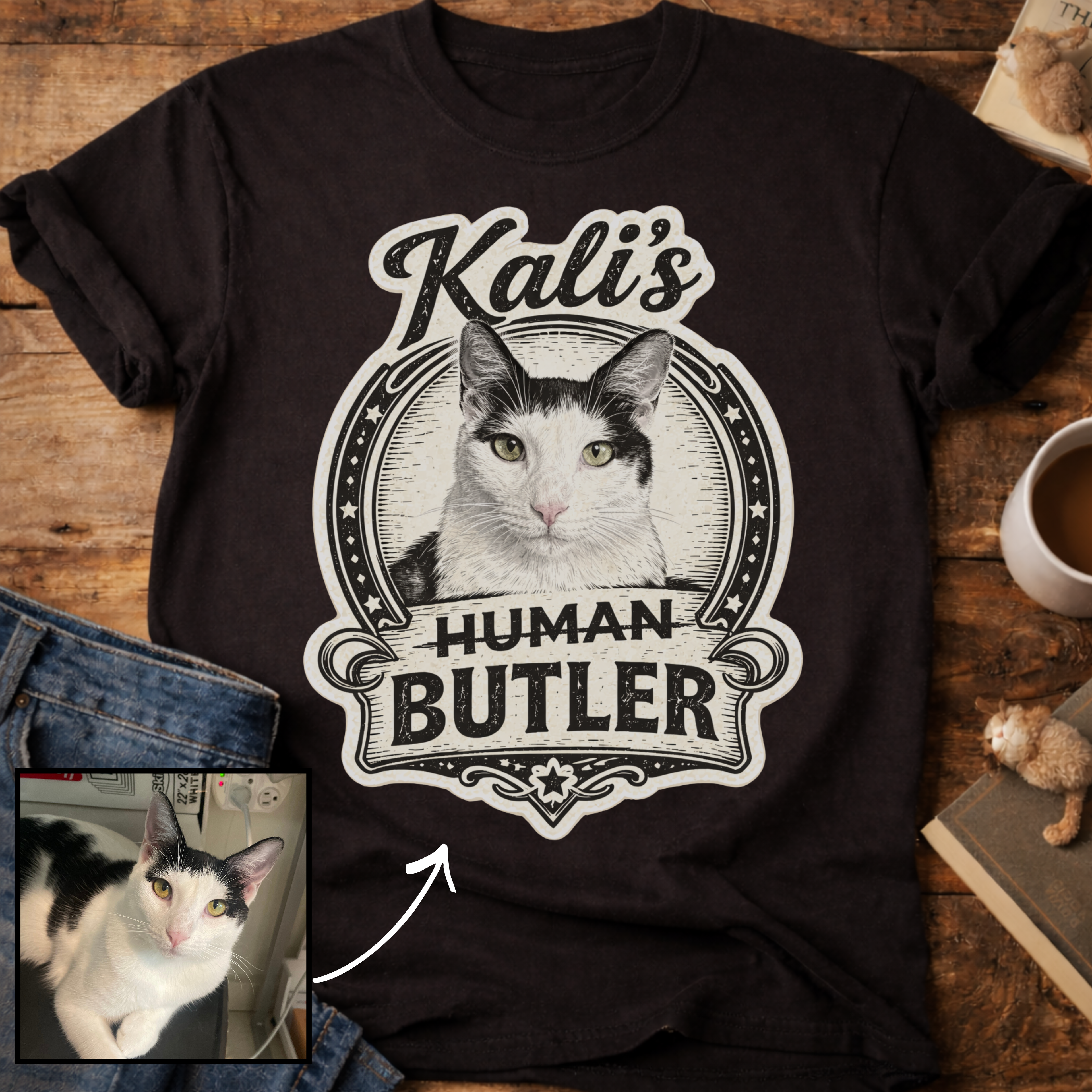 Cat's Human Butler Personalized Custom T-Shirt