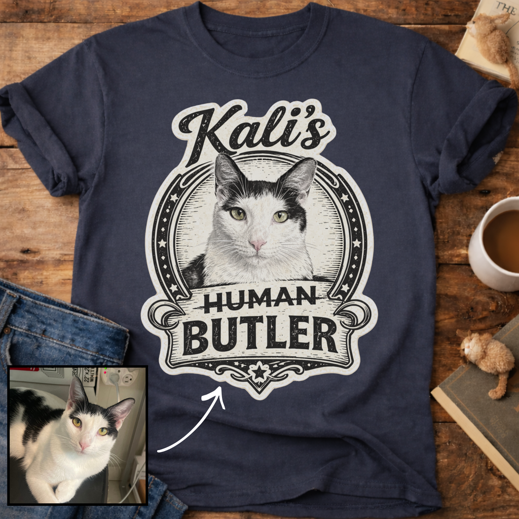 Cat's Human Butler Personalized Custom T-Shirt