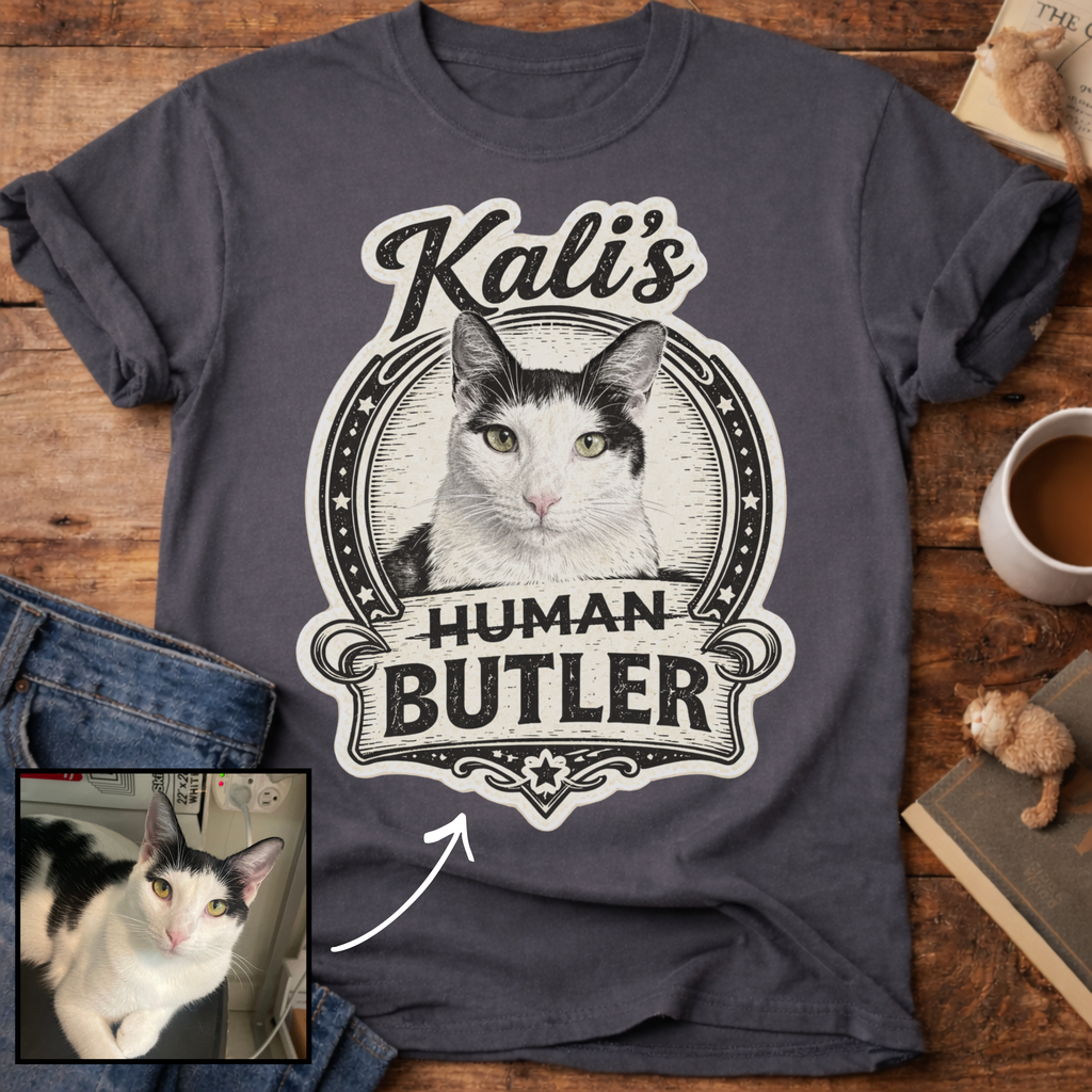 Cat's Human Butler Personalized Custom T-Shirt