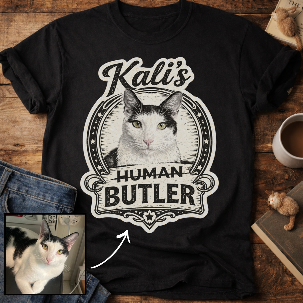 Cat's Human Butler Personalized Custom T-Shirt