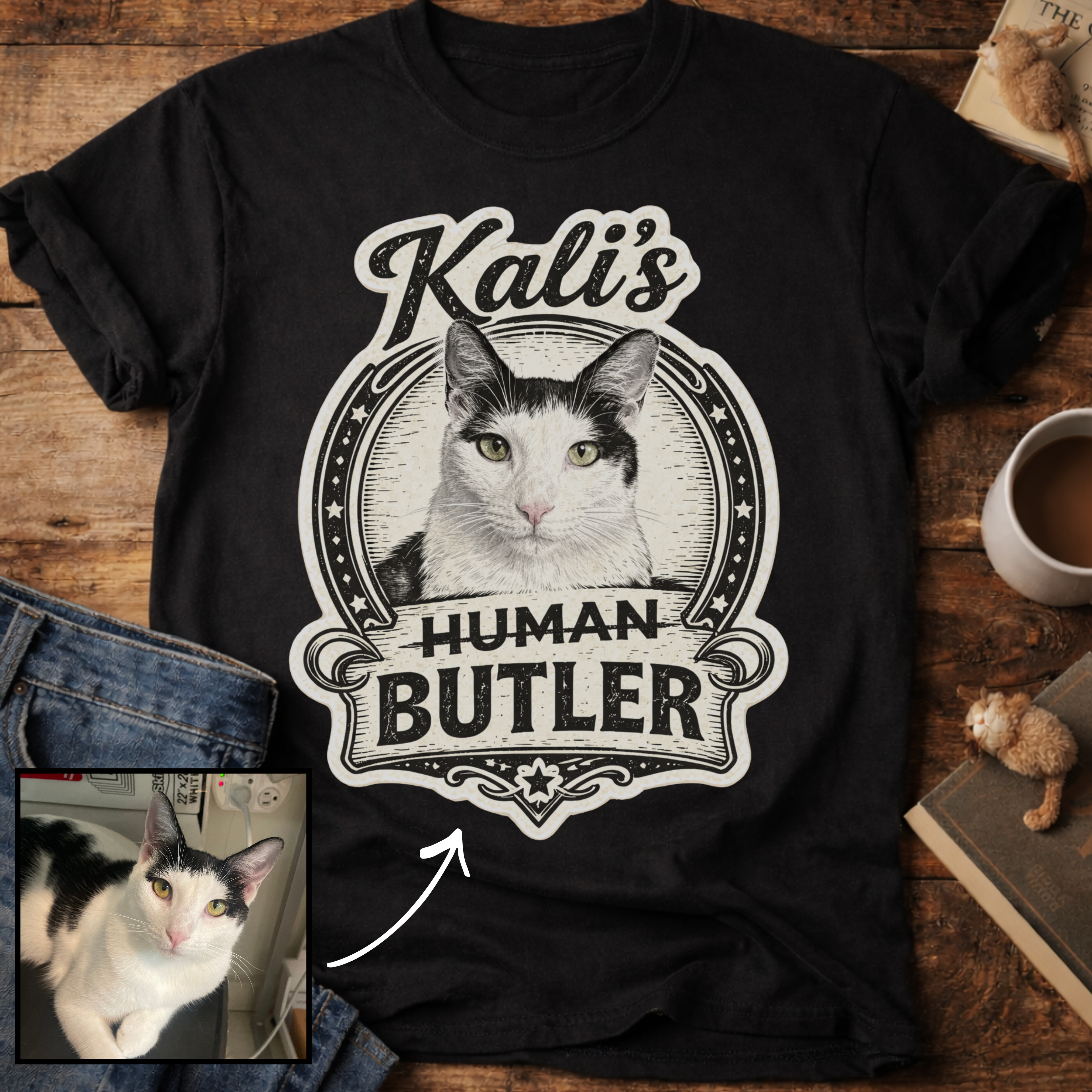 Cat's Human Butler Personalized Custom T-Shirt