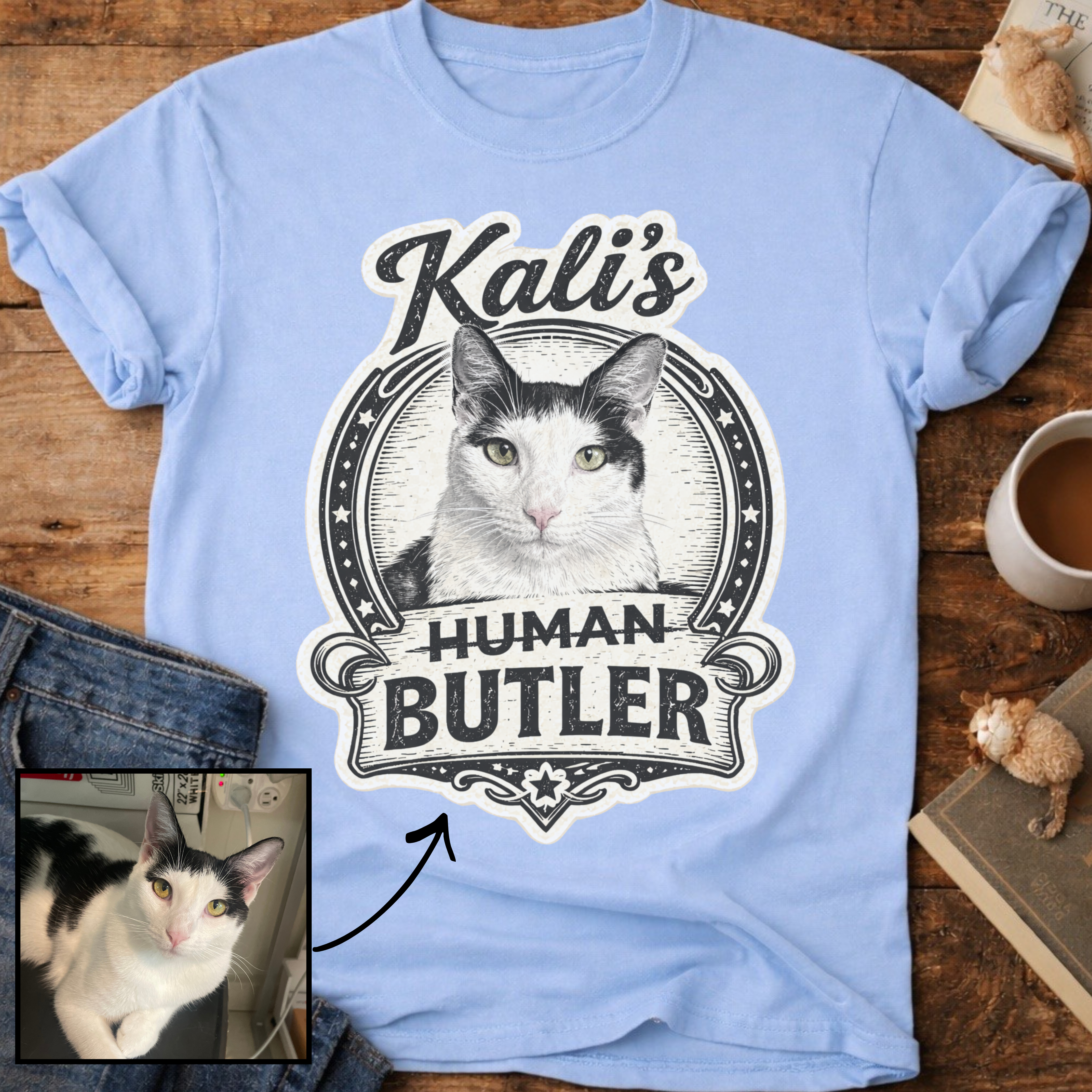 Cat's Human Butler Personalized Custom T-Shirt