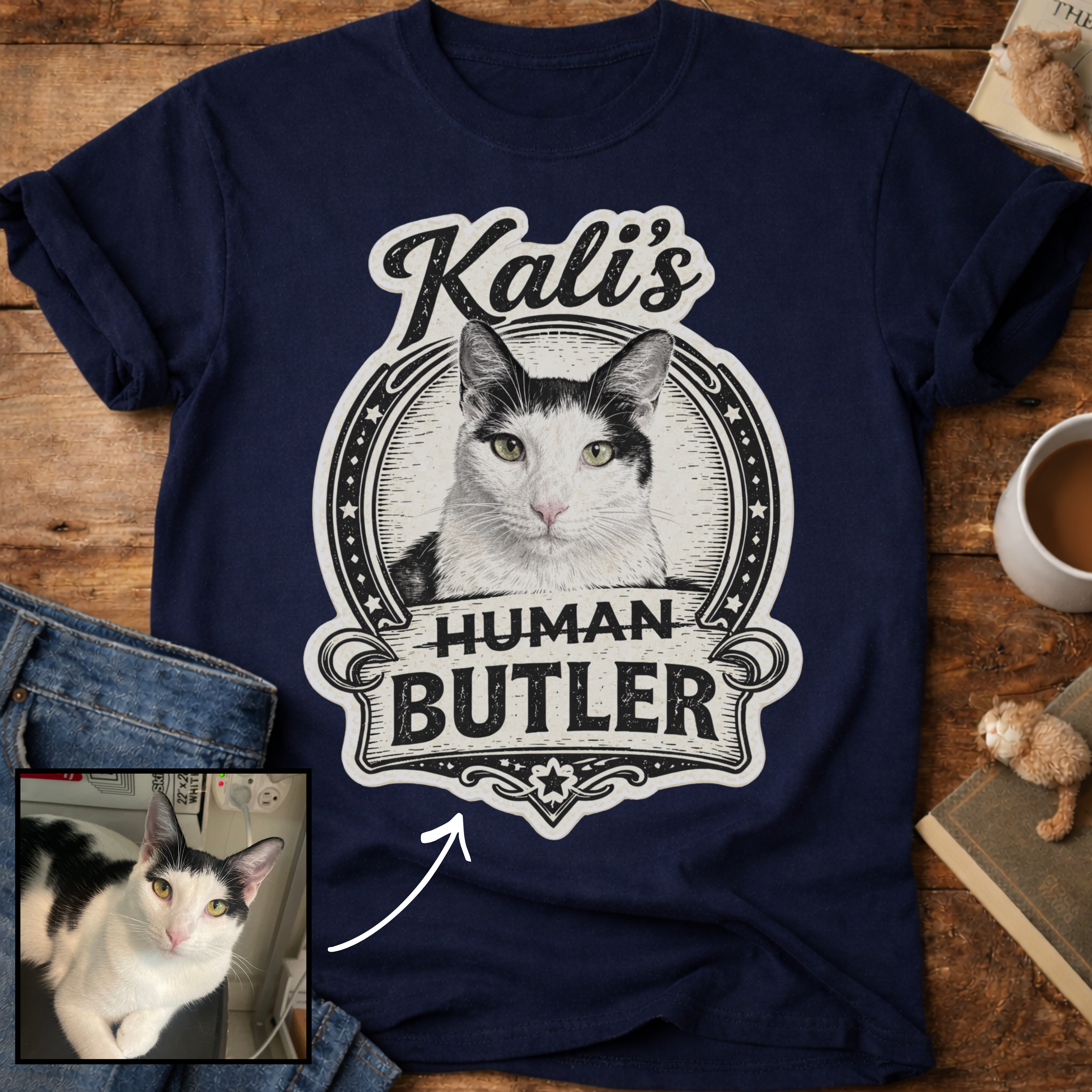 Cat's Human Butler Personalized Custom T-Shirt