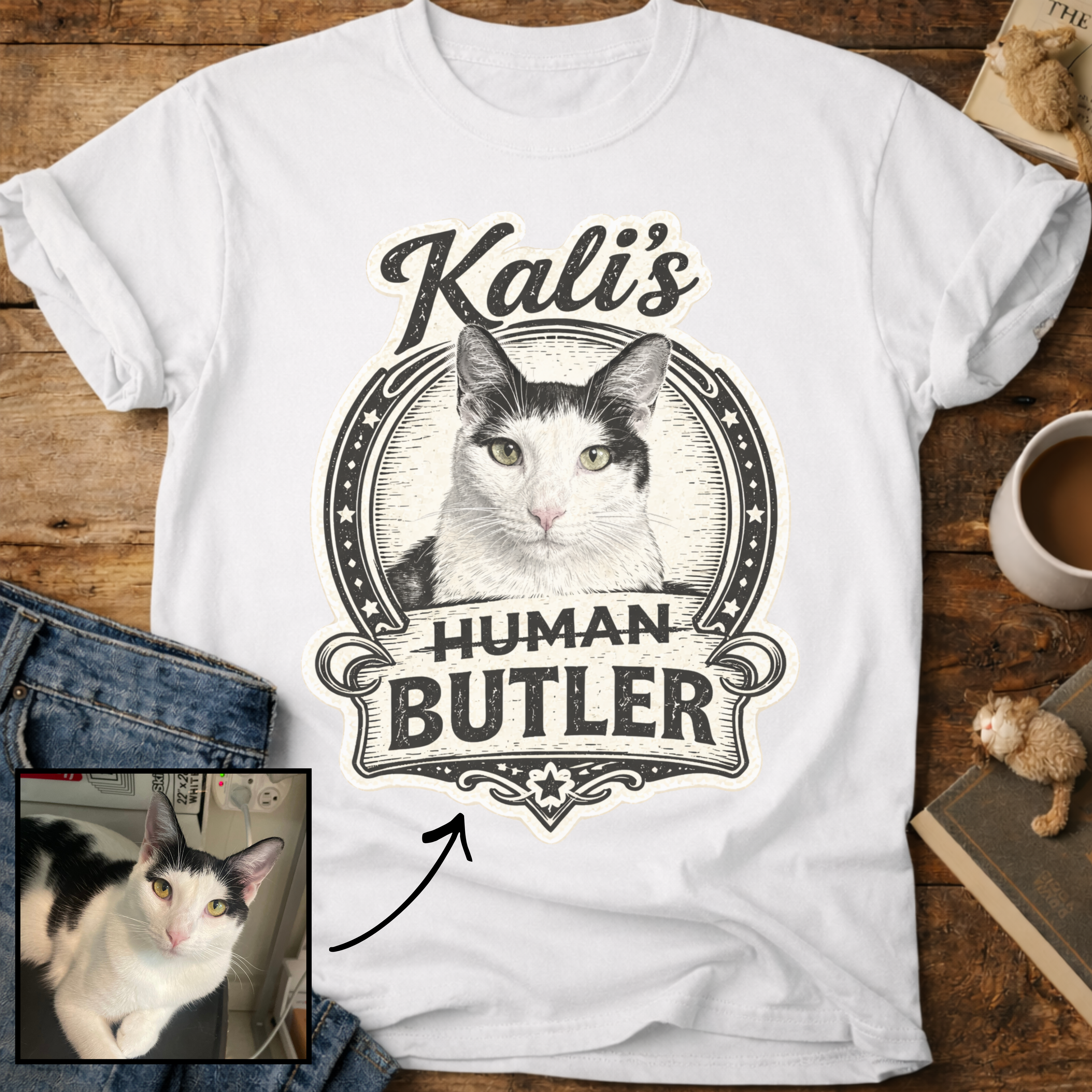 Cat's Human Butler Personalized Custom T-Shirt