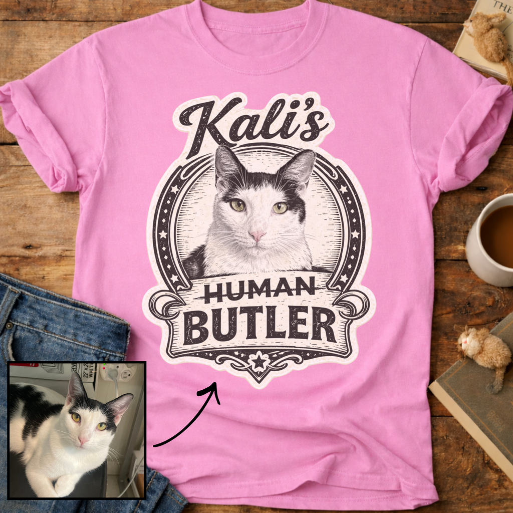 Cat's Human Butler Personalized Custom T-Shirt