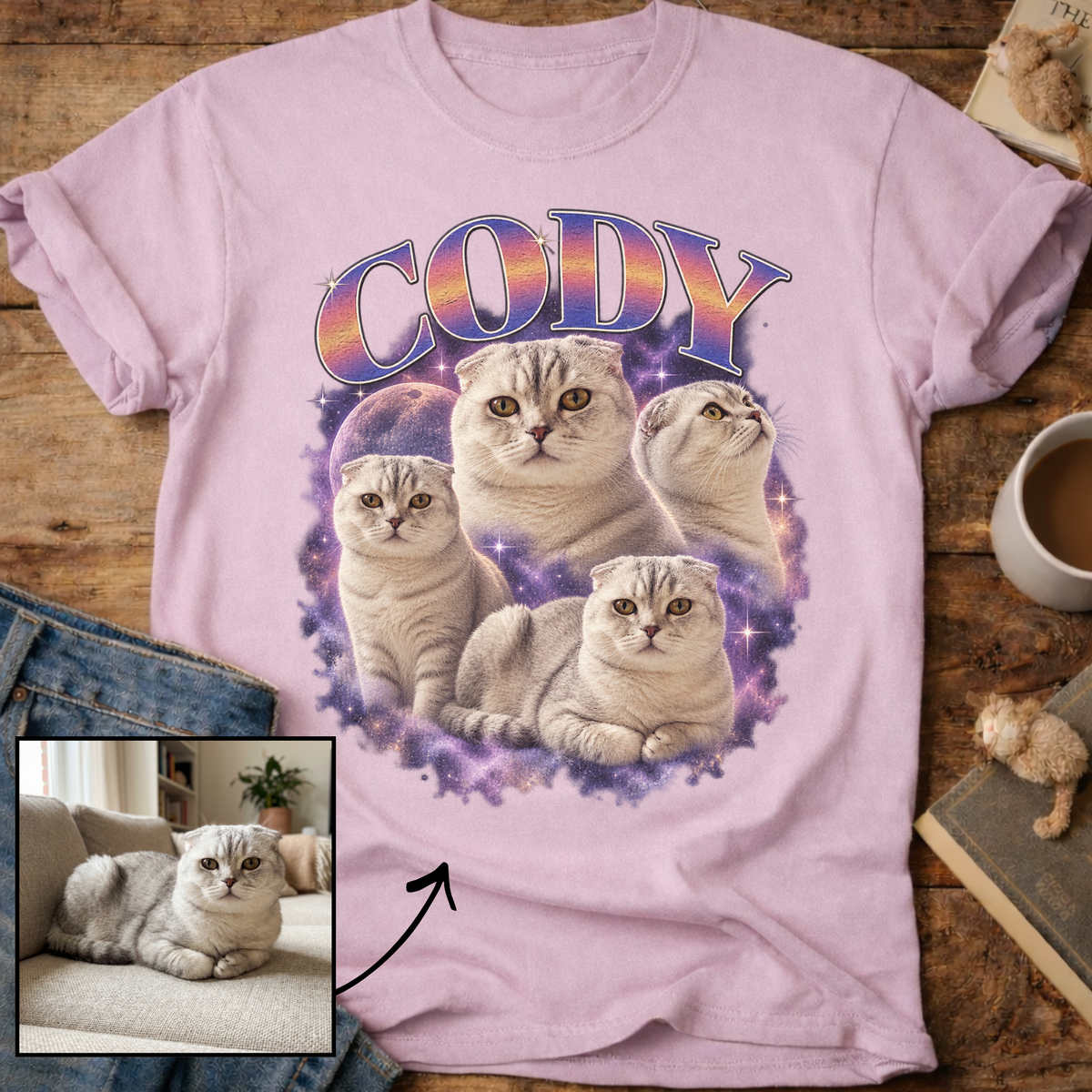 Custom Cat Graphic T-Shirt — Retro Portraits Personalized Cat