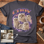 Custom Cat Graphic T-Shirt — Retro Portraits Personalized Cat