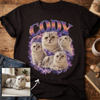 Custom Cat Graphic T-Shirt — Retro Portraits Personalized Cat